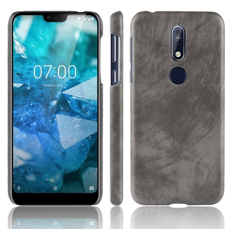 Etui Nokia 7.1 Brązowy Efekt Skóry Liczi