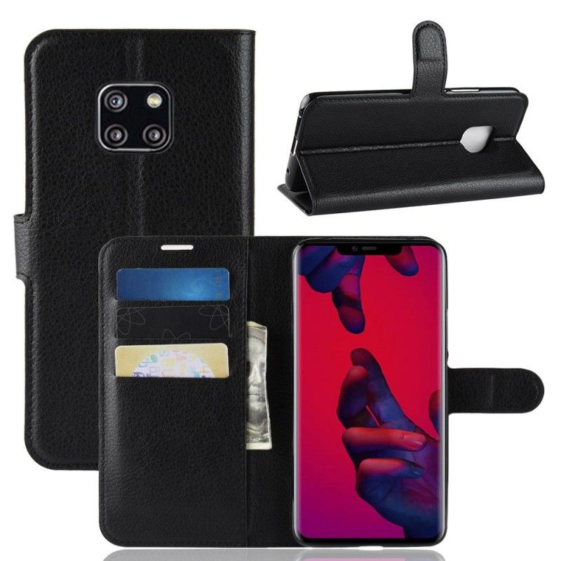 Etui Folio Huawei Mate 20 Pro Biały Czarny Klasyczny Etui Ochronne