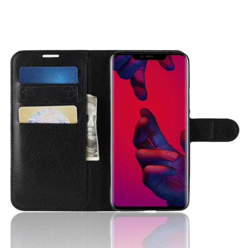 Etui Folio Huawei Mate 20 Pro Biały Czarny Klasyczny Etui Ochronne