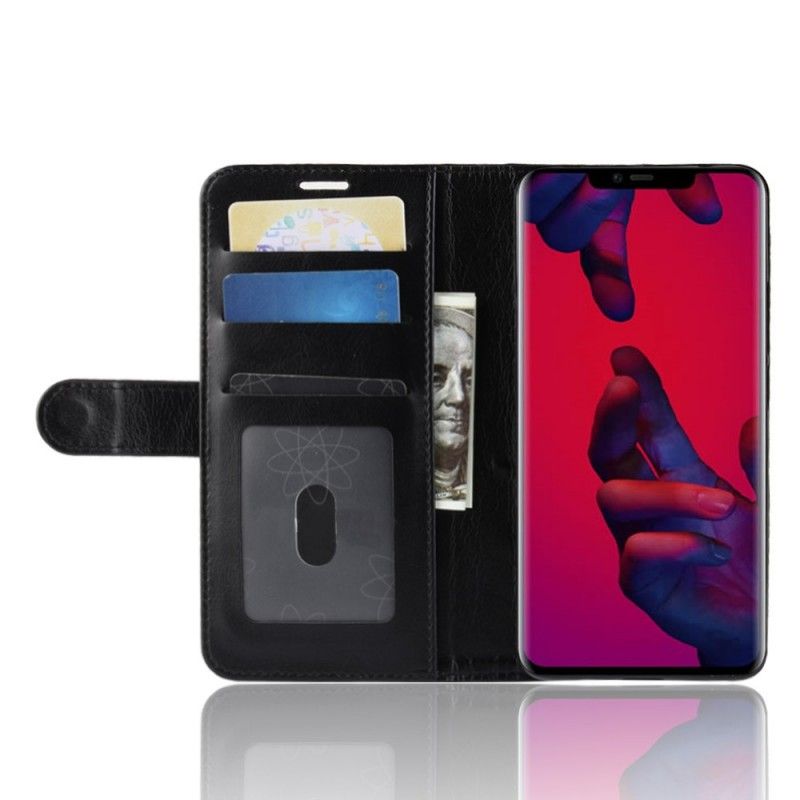 Etui Folio Huawei Mate 20 Pro Biały Czarny Ultra Sztuczna Skóra Etui Ochronne