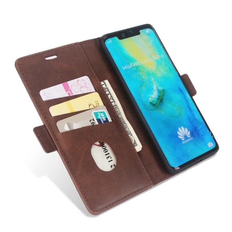 Etui Folio Huawei Mate 20 Pro Czerwony Czarny Efekt Skóry Biznesowej