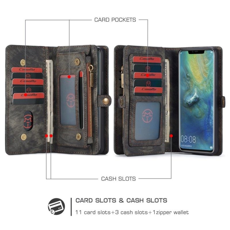 Etui Folio Huawei Mate 20 Pro Czerwony Szary Zdejmowana Obudowa Etui Ochronne