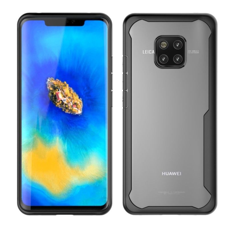 Etui Huawei Mate 20 Pro Czerwony Czarny Fazowana Krawędź