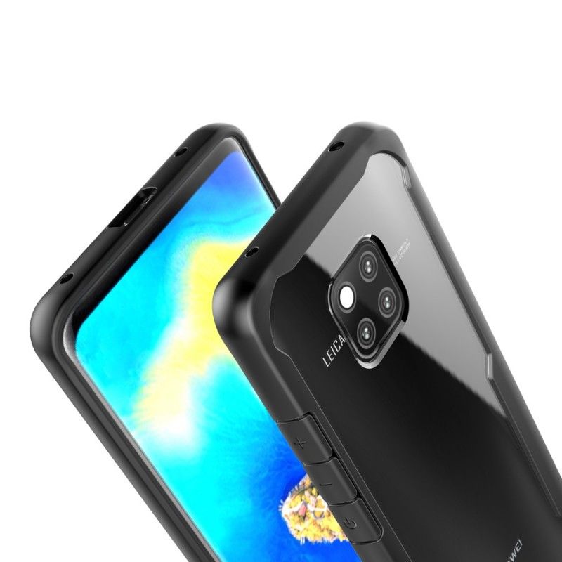 Etui Huawei Mate 20 Pro Czerwony Czarny Fazowana Krawędź