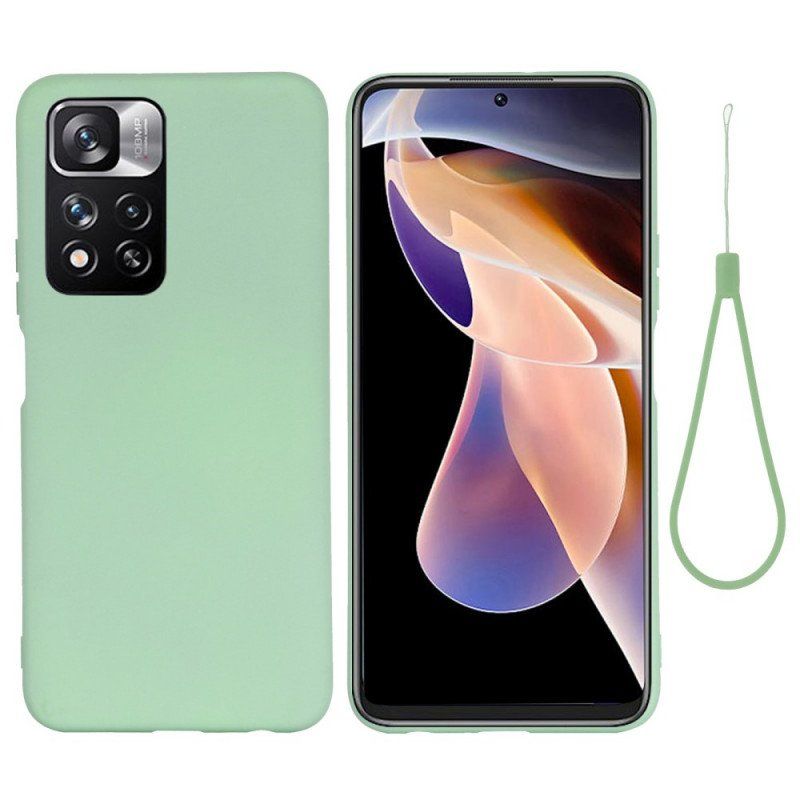 Futerały do Xiaomi Redmi Note 11 Pro Plus 5G Płynny Silikon Ze Smyczą