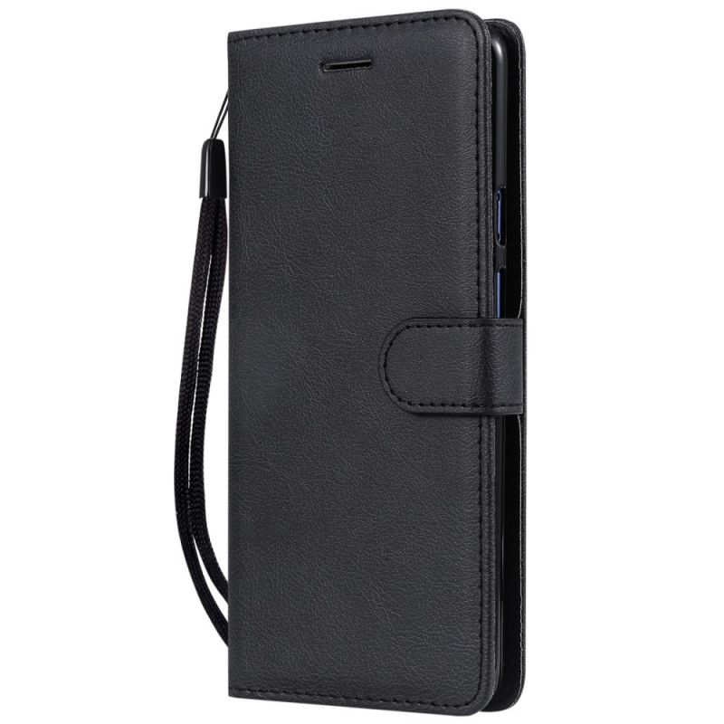 Etui Folio OnePlus 7 Pro Czerwony Czarny Efekt Skóry Z Paskiem Etui Ochronne