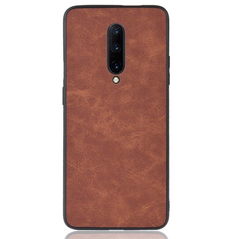 Etui OnePlus 7 Pro Brązowy Czarny Efekt Skóry W Stylu Vintage Etui Ochronne