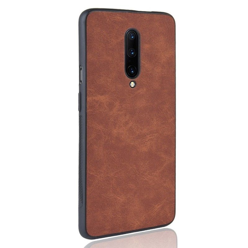 Etui OnePlus 7 Pro Brązowy Czarny Efekt Skóry W Stylu Vintage Etui Ochronne