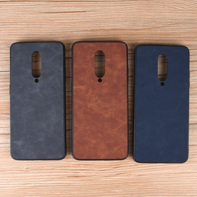 Etui OnePlus 7 Pro Brązowy Czarny Efekt Skóry W Stylu Vintage Etui Ochronne