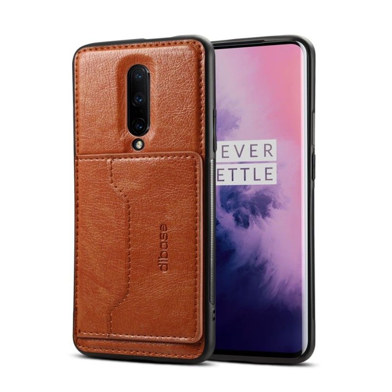 Etui OnePlus 7 Pro Brązowy Uchwyt Na Wizytówki Z Imitacji Skóry Etui Ochronne