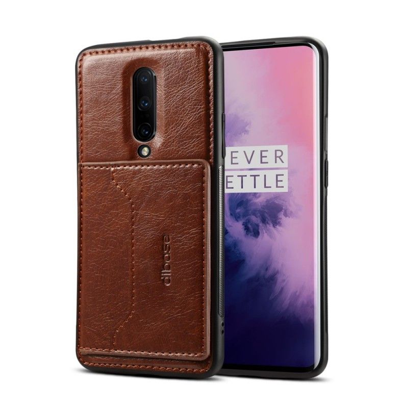 Etui OnePlus 7 Pro Brązowy Uchwyt Na Wizytówki Z Imitacji Skóry Etui Ochronne