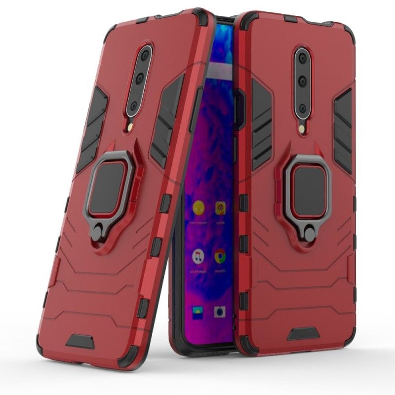 Etui OnePlus 7 Pro Czerwony Czarny Pierścień Oporowy Etui Ochronne