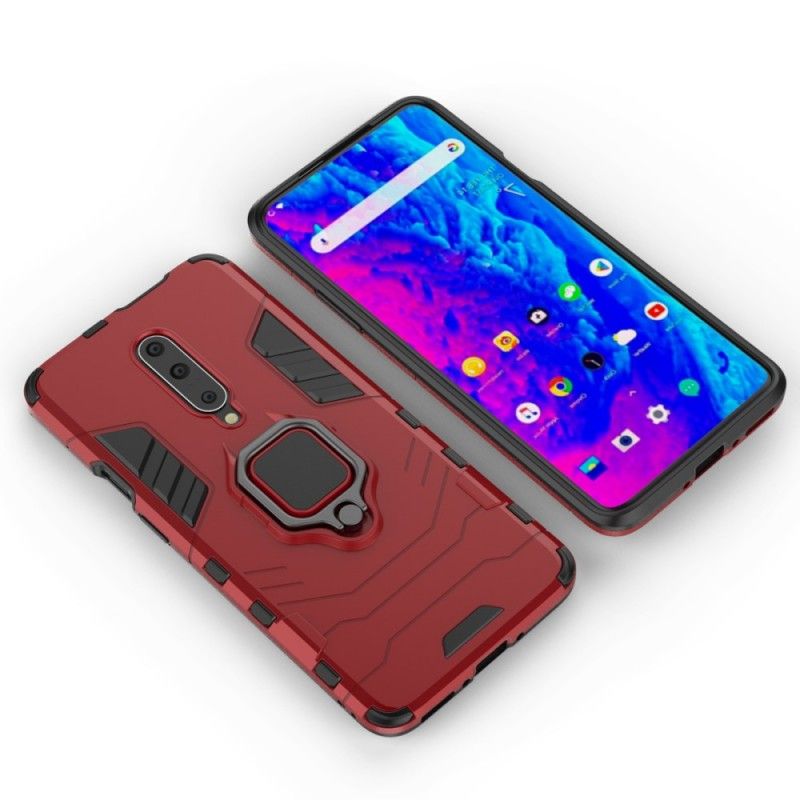 Etui OnePlus 7 Pro Czerwony Czarny Pierścień Oporowy Etui Ochronne