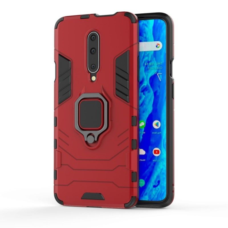 Etui OnePlus 7 Pro Czerwony Czarny Pierścień Oporowy Etui Ochronne