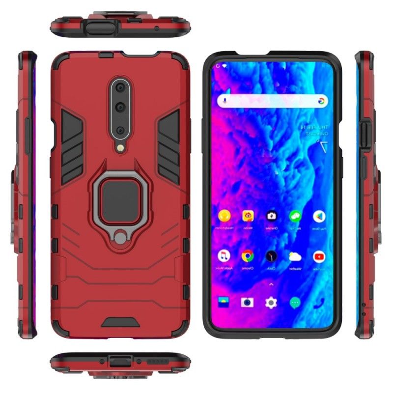 Etui OnePlus 7 Pro Czerwony Czarny Pierścień Oporowy Etui Ochronne