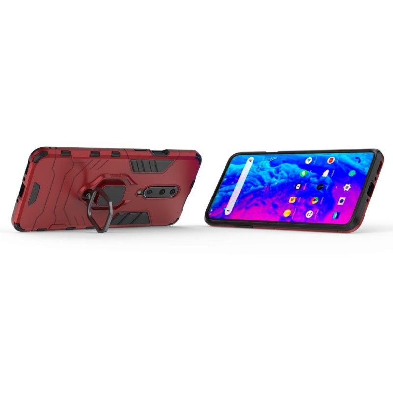 Etui OnePlus 7 Pro Czerwony Czarny Pierścień Oporowy Etui Ochronne