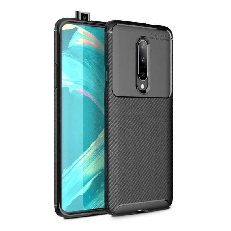 Etui OnePlus 7 Pro Granatowy Czarny Elastyczna Tekstura Włókna Węglowego