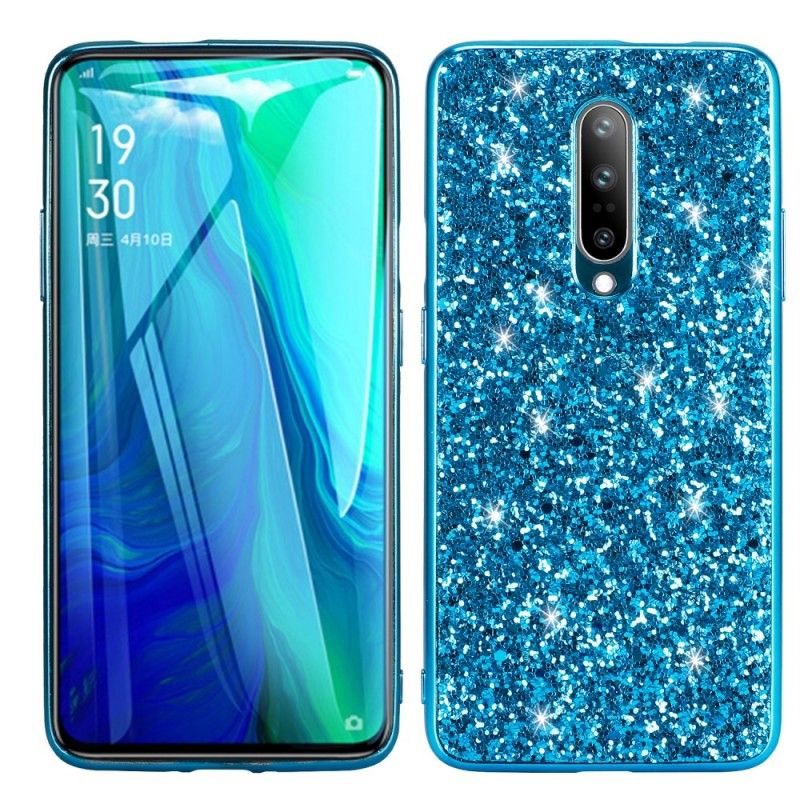 Etui OnePlus 7 Pro Jasnoniebieski Czarny Brokat Premium