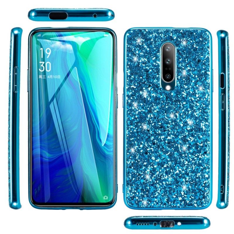 Etui OnePlus 7 Pro Jasnoniebieski Czarny Brokat Premium