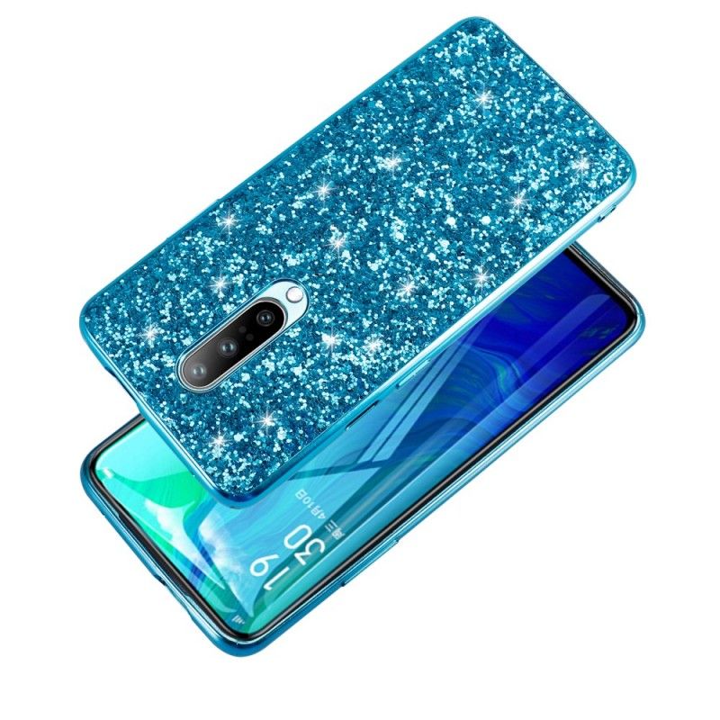 Etui OnePlus 7 Pro Jasnoniebieski Czarny Brokat Premium