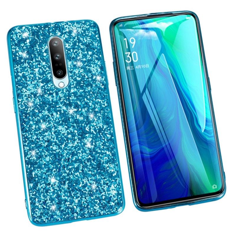 Etui OnePlus 7 Pro Jasnoniebieski Czarny Brokat Premium