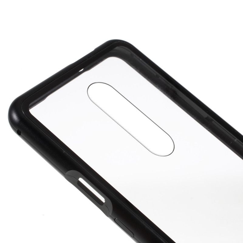 Flip Kotelot OnePlus 7 Pro Czerwony Czarny Przezroczysty. Zdejmowany