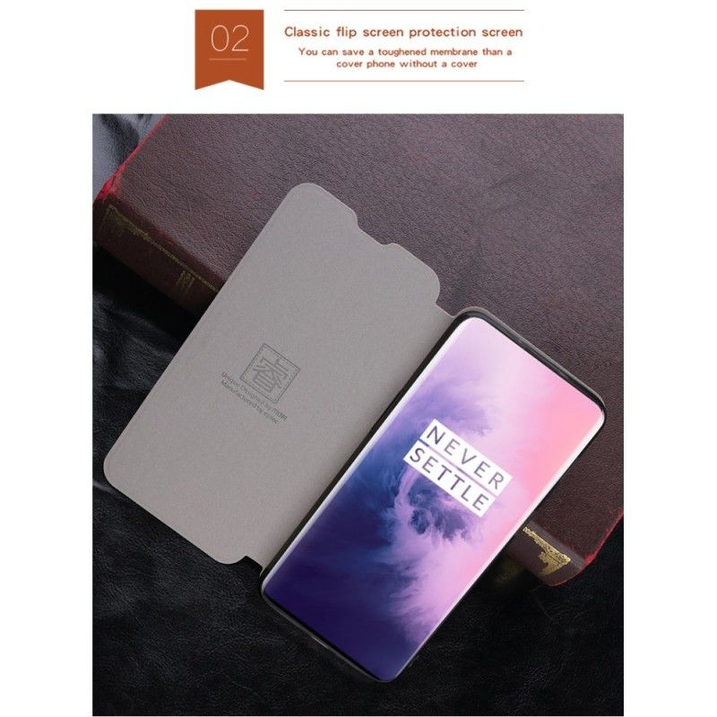 Flip Kotelot OnePlus 7 Pro Magenta Czarny Mofi