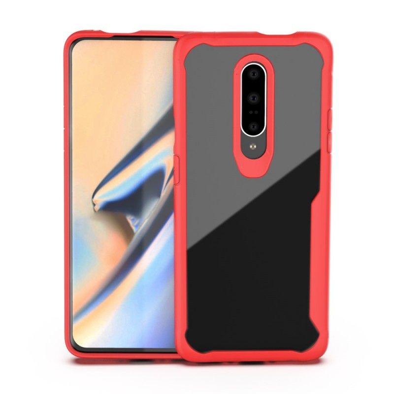 Futerały OnePlus 7 Pro Czerwony Czarny Etui na Telefon Hybrydowa Fazowana Krawędź