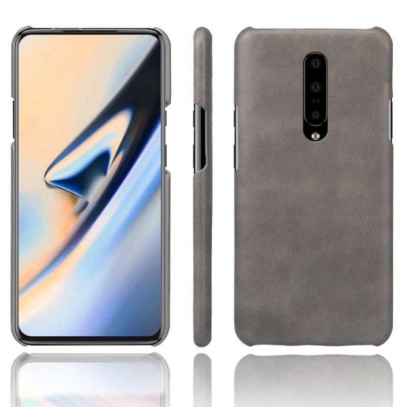 Futerały OnePlus 7 Pro Szary Czarny Etui na Telefon Efekt Skóry Ksq