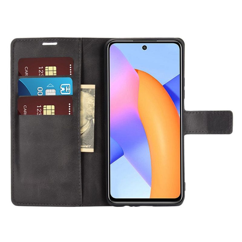 Etui Folio Honor 10X Lite Szary Czarny Wyjątkowo Smukły Efekt Skóry