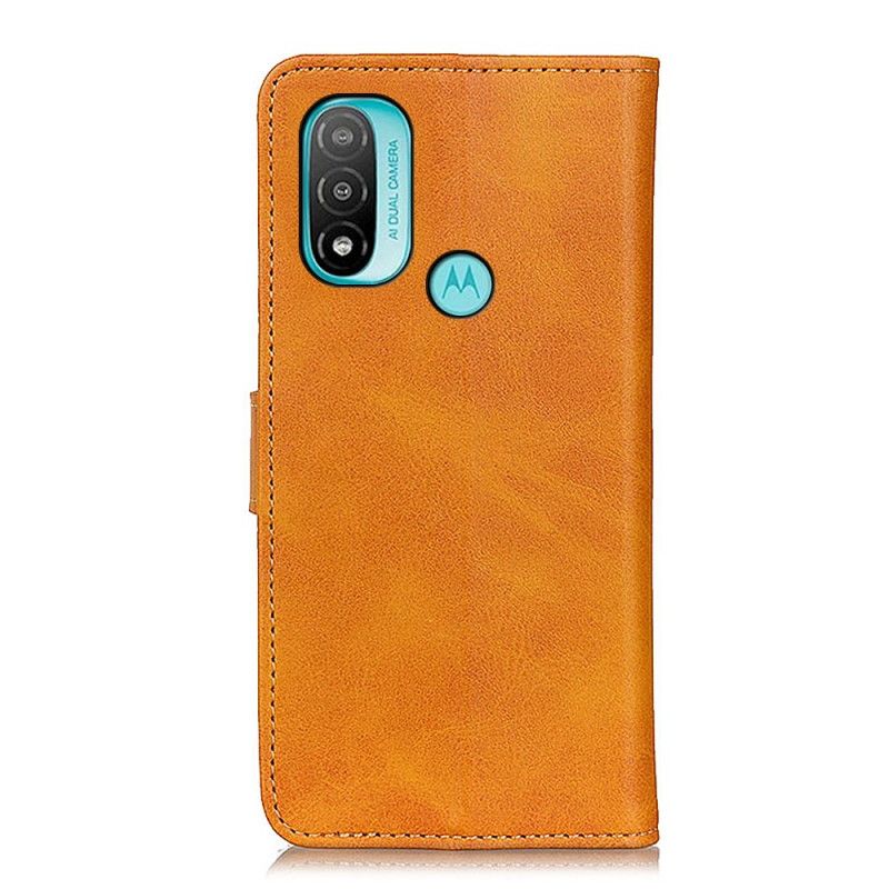 Etui Folio Do Moto E20 / E30 / E40 Retro Matowy Efekt Skóry