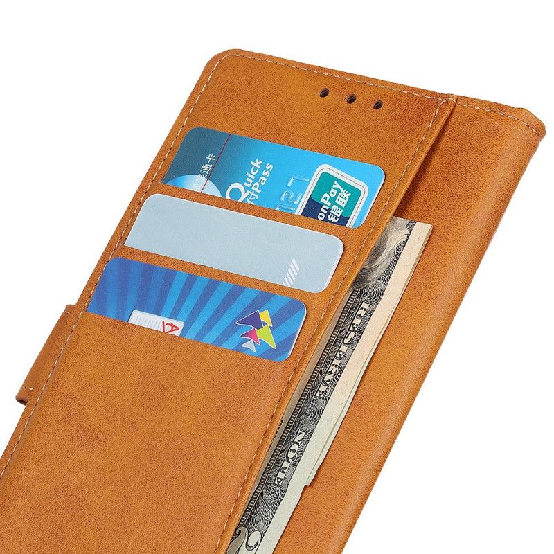 Etui Folio Do Moto E20 / E30 / E40 Retro Matowy Efekt Skóry