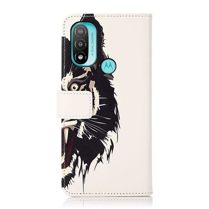 Etui Folio Do Moto E20 / E30 / E40 Zaciekły Tygrys