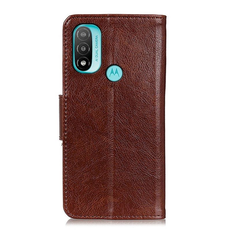 Etui Folio Moto E20 / E30 / E40 Dwoina Skóra Nappa