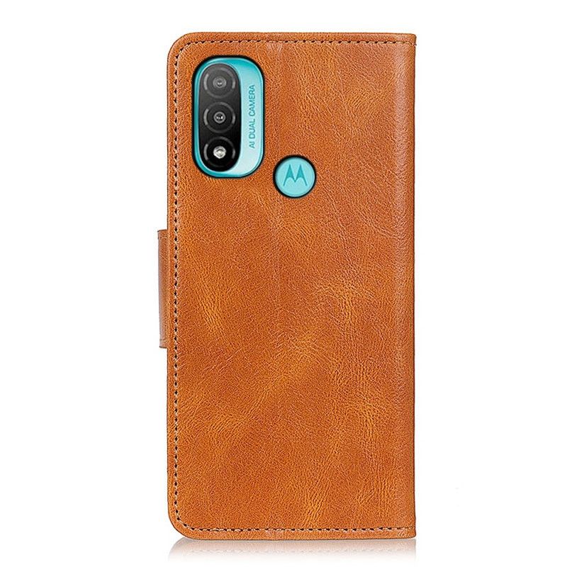 Etui Folio Moto E20 / E30 / E40 Odwracalne Zapięcie Z Efektem Skóry