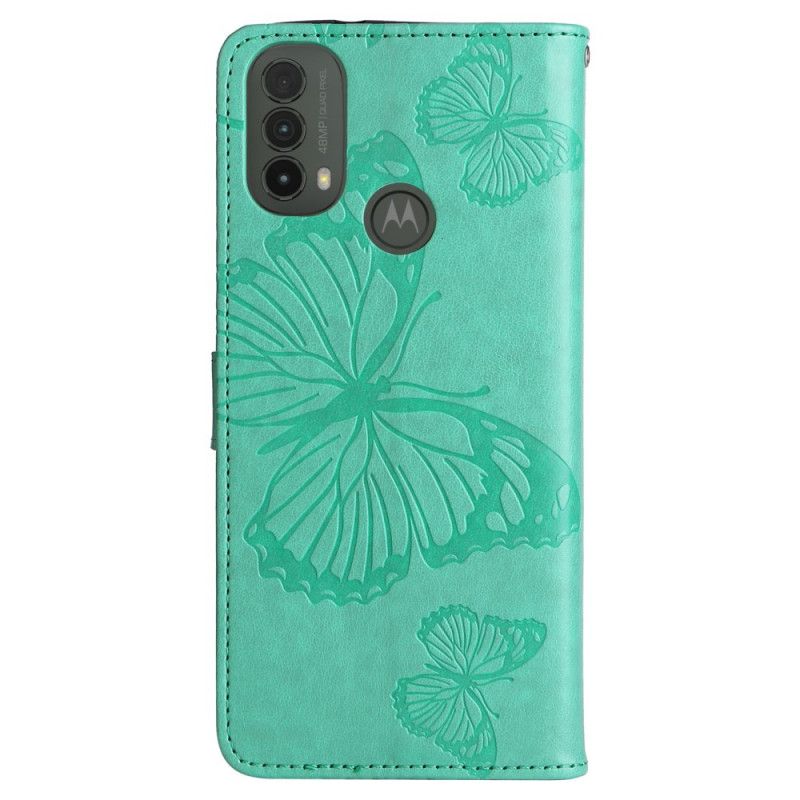 Etui Folio Moto E20 / E30 / E40 Olbrzymie Stringi Motyle Etui Ochronne