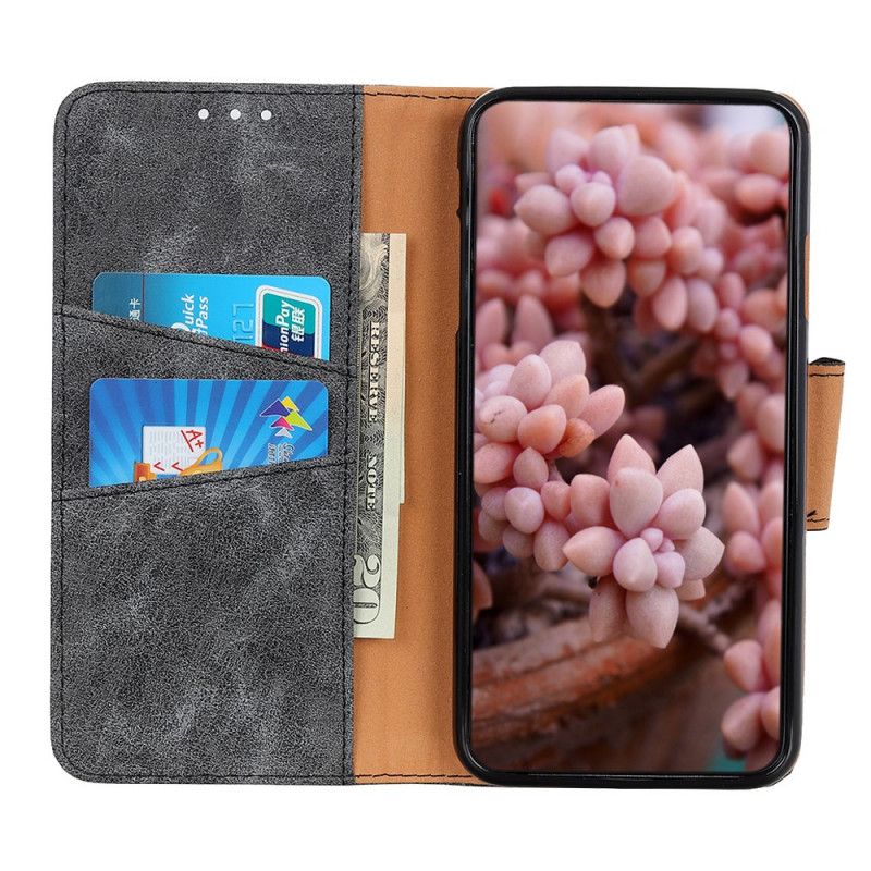 Etui Folio Moto E20 / E30 / E40 Vintage Dwustronna Klapka Magnetyczna Etui Ochronne