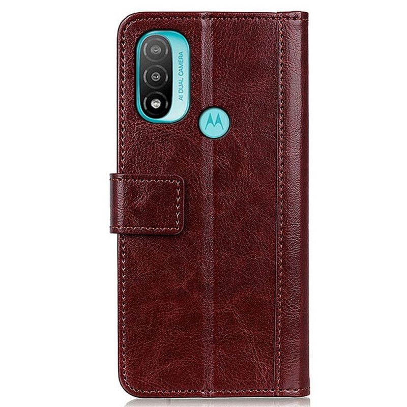 Etui Folio Moto E20 / E30 / E40 Wersja Z Efektem Antycznej Skóry Etui Ochronne