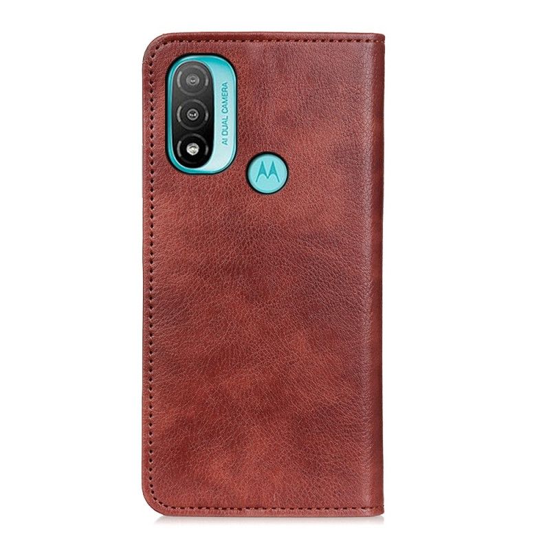 Flip Kotelot Moto E20 / E30 / E40 Etui Na Telefon Teksturowana Skóra Dwoinowa