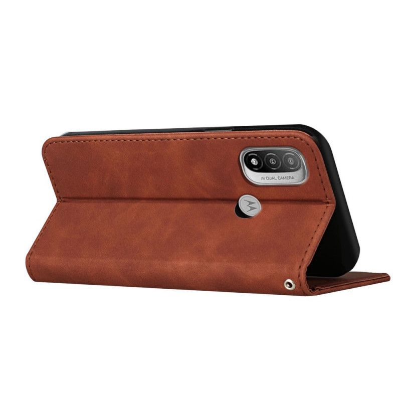 Flip Kotelot Moto E20 / E30 / E40 Styl Skórzany Wzór S Etui Ochronne