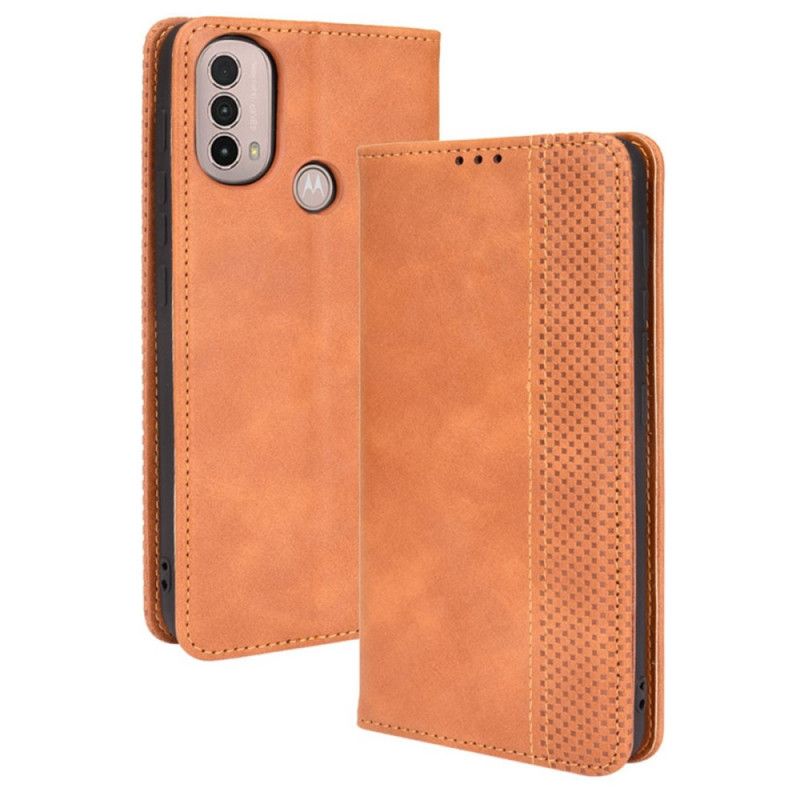 Flip Kotelot Moto E20 / E30 / E40 Stylizowany Efekt Skóry W Stylu Vintage Etui Ochronne