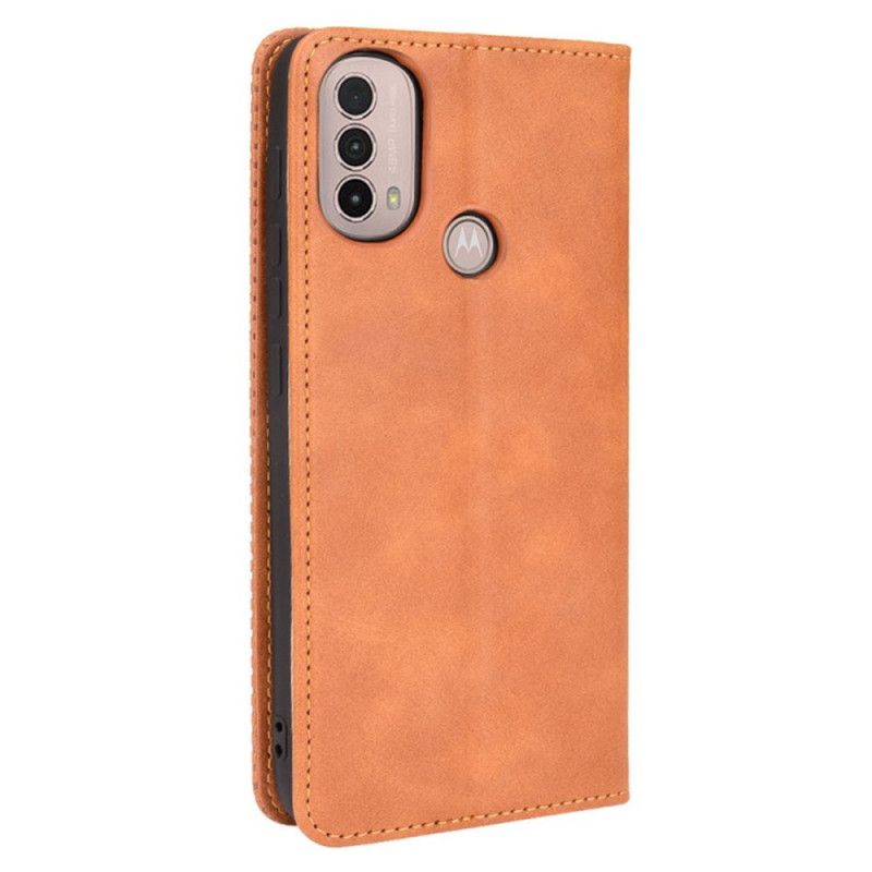 Flip Kotelot Moto E20 / E30 / E40 Stylizowany Efekt Skóry W Stylu Vintage Etui Ochronne