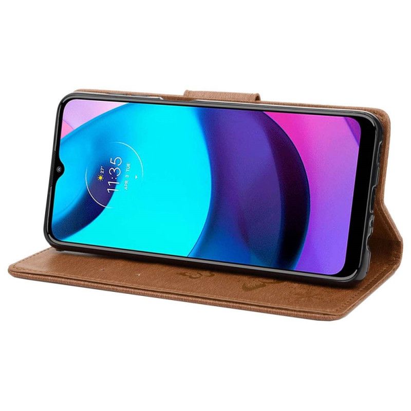 Skórzany Futerał Moto E20 / E30 / E40 Etui Na Telefon Splendid Strap Motyle