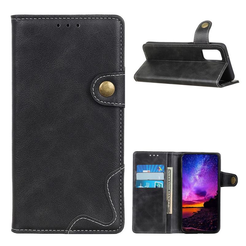 Etui Folio OnePlus 9 Pro Czerwony Czarny Artystyczne Przyszywanie Guzików