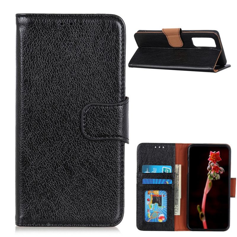 Etui Folio OnePlus 9 Pro Czerwony Czarny Dwoina Ze Skóry Nappa Etui Ochronne