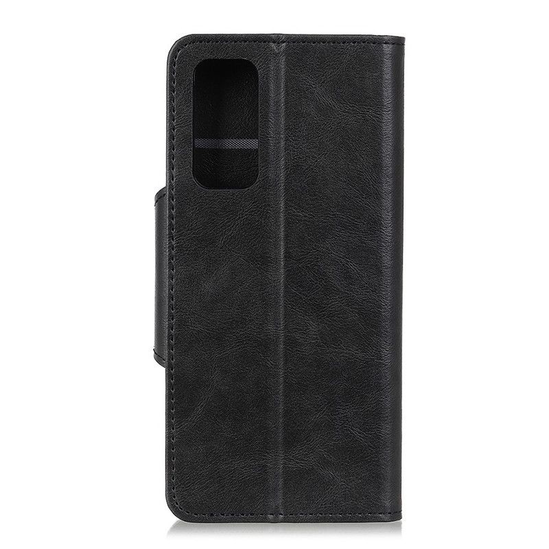 Etui Folio OnePlus 9 Pro Czerwony Czarny Ozdobny Guzik Z Imitacji Skóry