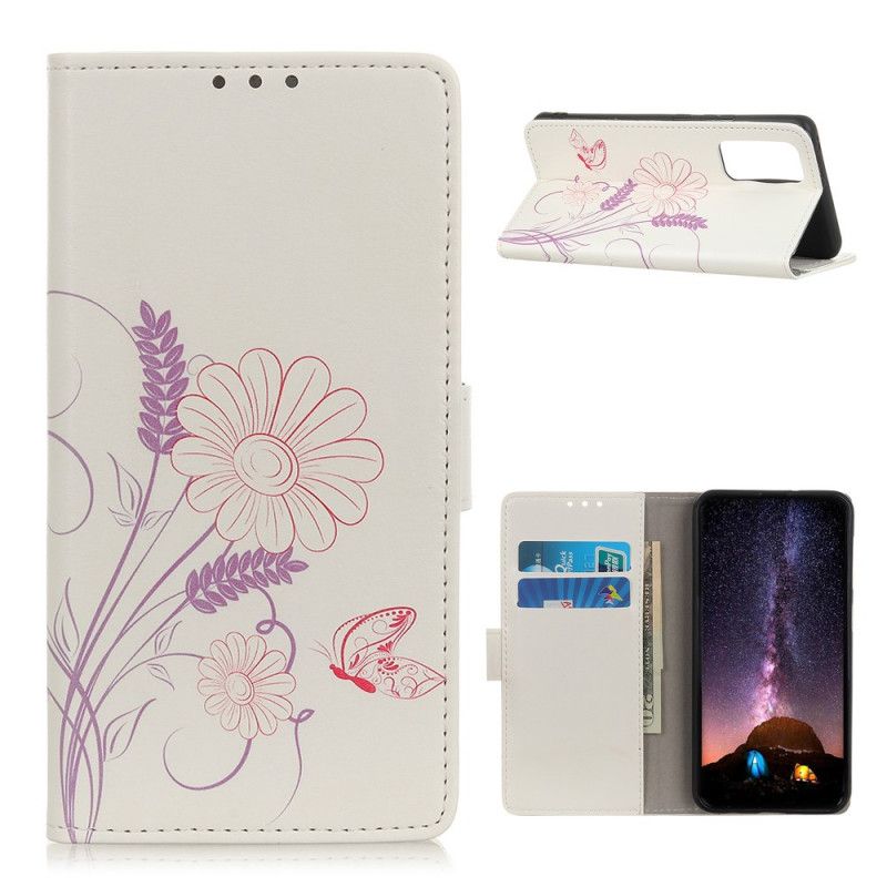 Etui Folio OnePlus 9 Pro Rysowanie Motyli I Kwiatów Etui Ochronne