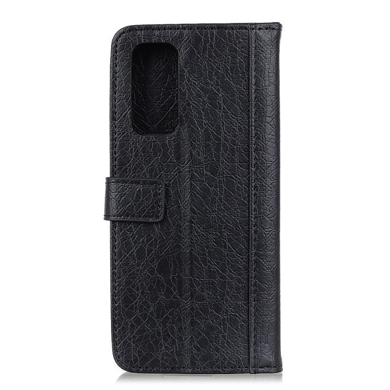 Etui Folio OnePlus 9 Pro Szary Czarny Styl Nosorożca Ze Sztucznej Skóry