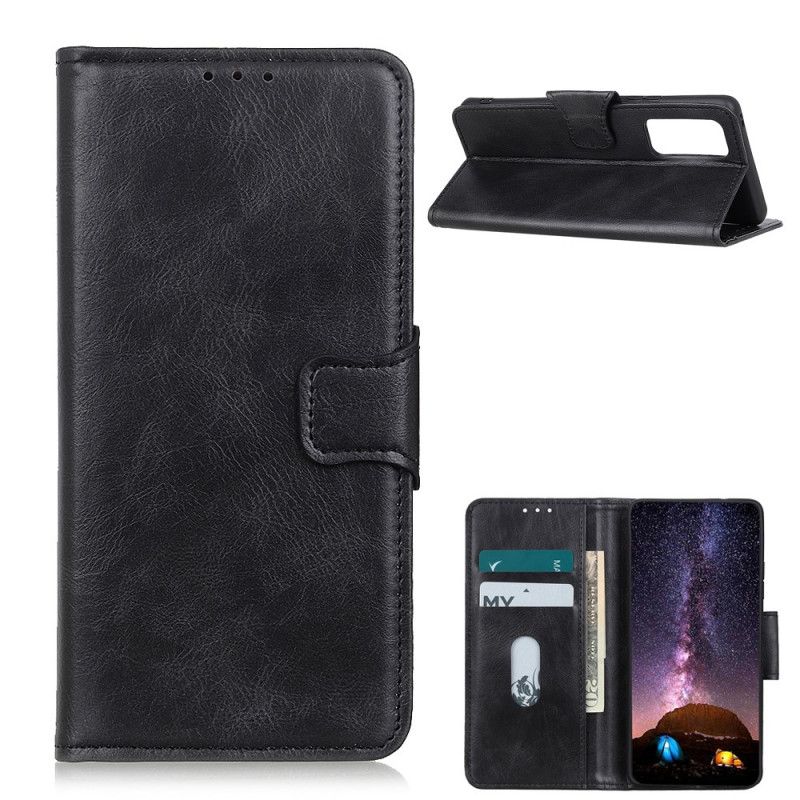 Etui Folio OnePlus 9 Pro Zielony Czarny Dwustronne Zapięcie Z Efektem Skóry Etui Ochronne