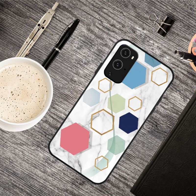 Etui OnePlus 9 Pro Biały Czarny Geometria W Kolorze Marmuru